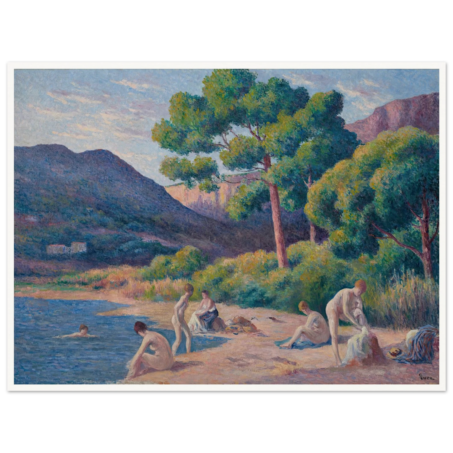 Baigneurs à Saint-Tropez Art Print | Maximilien Luce-Quipham Collections