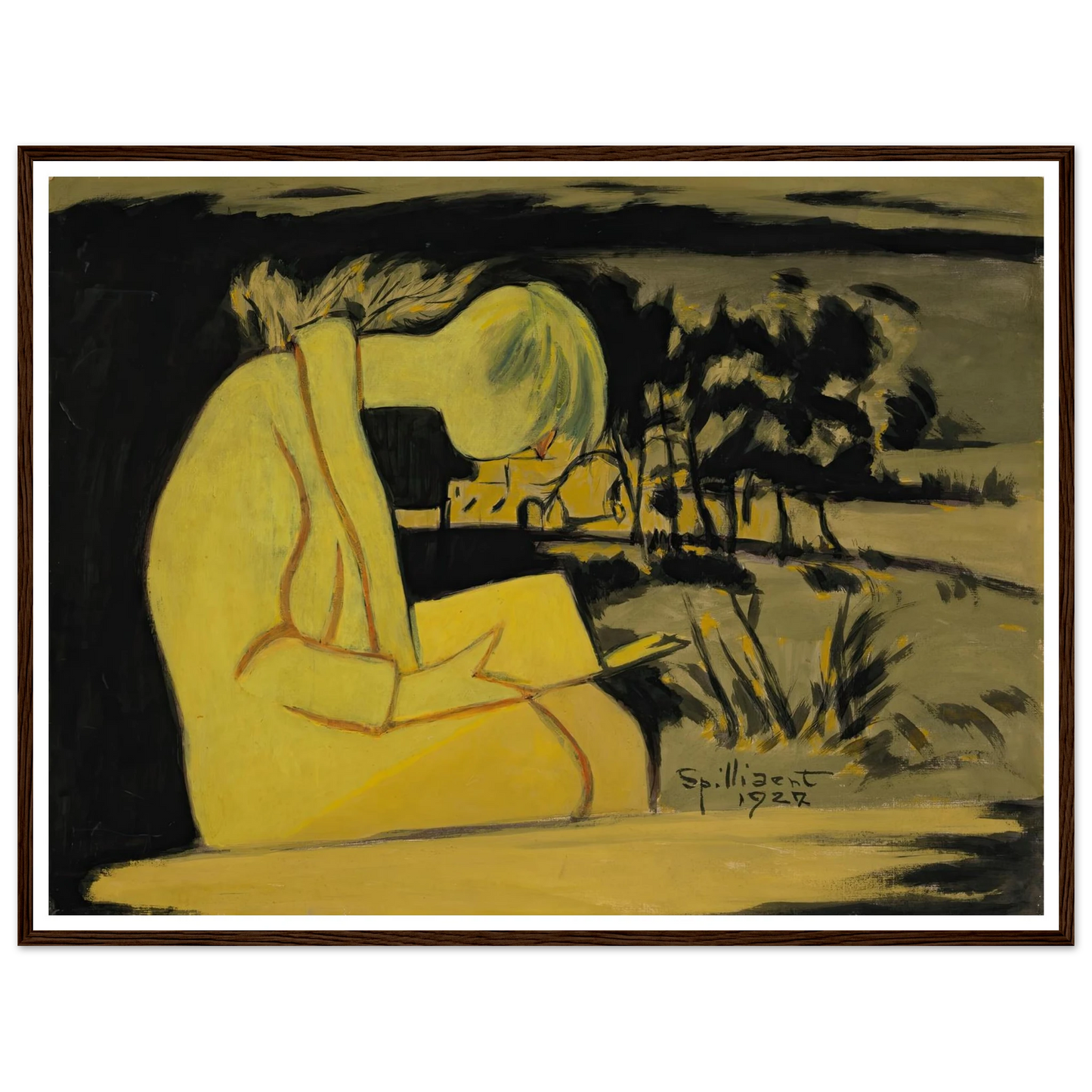 Jeune fille en jaune, lisant (1927) Art Print | Leon Spilliaert-Quipham Collections