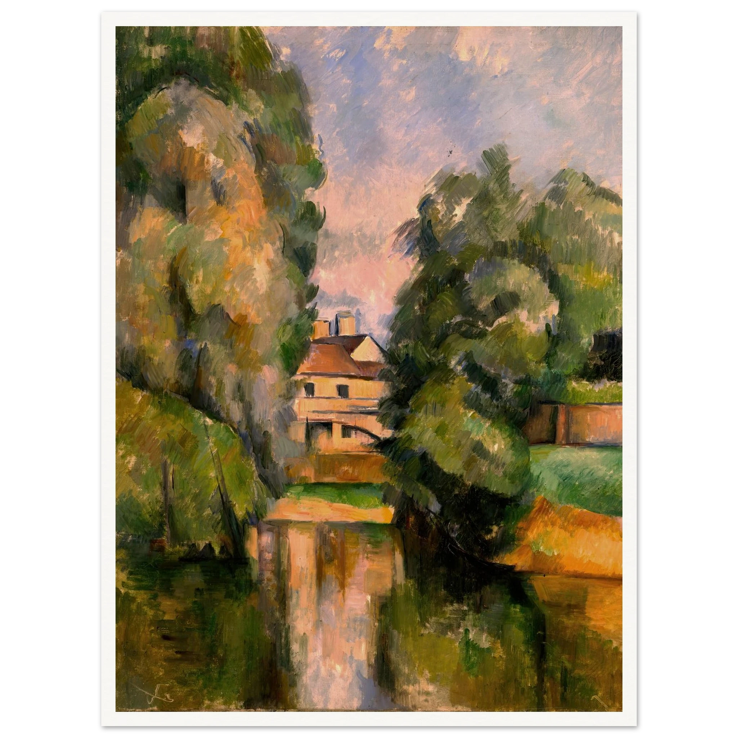 Country House by a River Art Print | Paul Cezanne-Quipham Collections