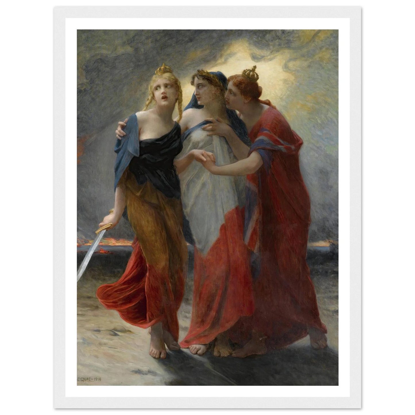 La Belgique, La France Et L’angleterre Devant L’invasion Allemande (1914) Art Print | Guillaume Seignac-Quipham Collections