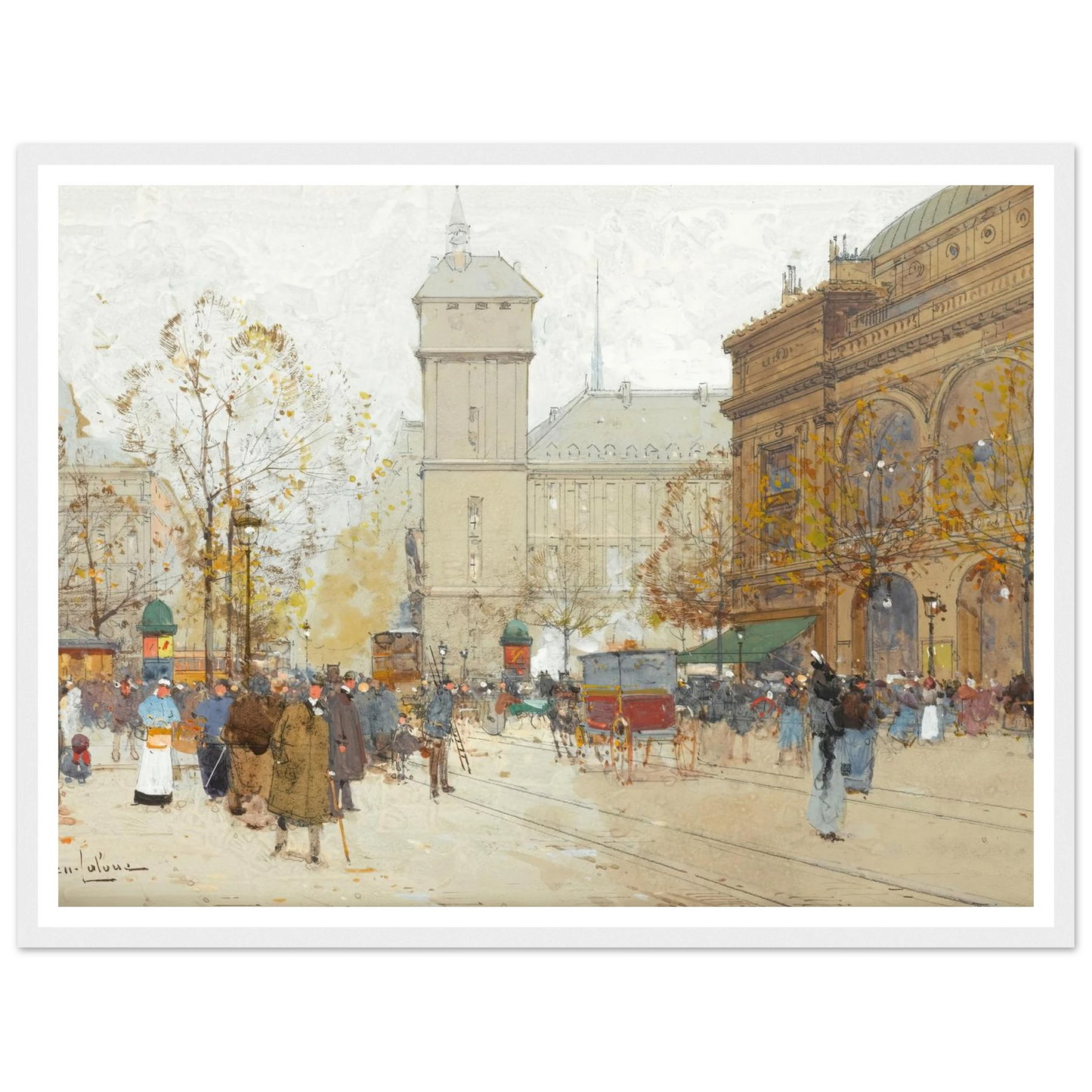 La Place Du Chatelet Art Print | Eugene Galien Laloue-Quipham Collections