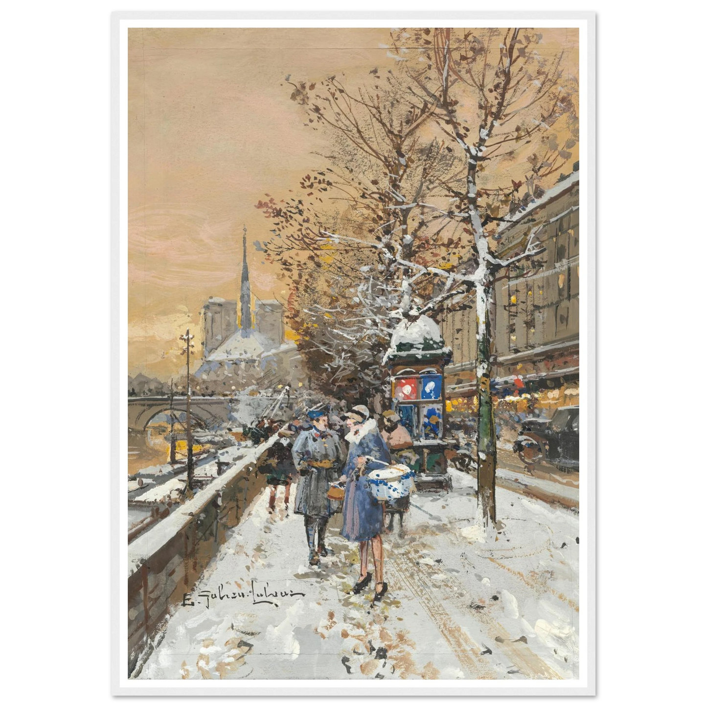 An assignation along the Seine Art Print | Eugene Galien Laloue-Quipham Collections