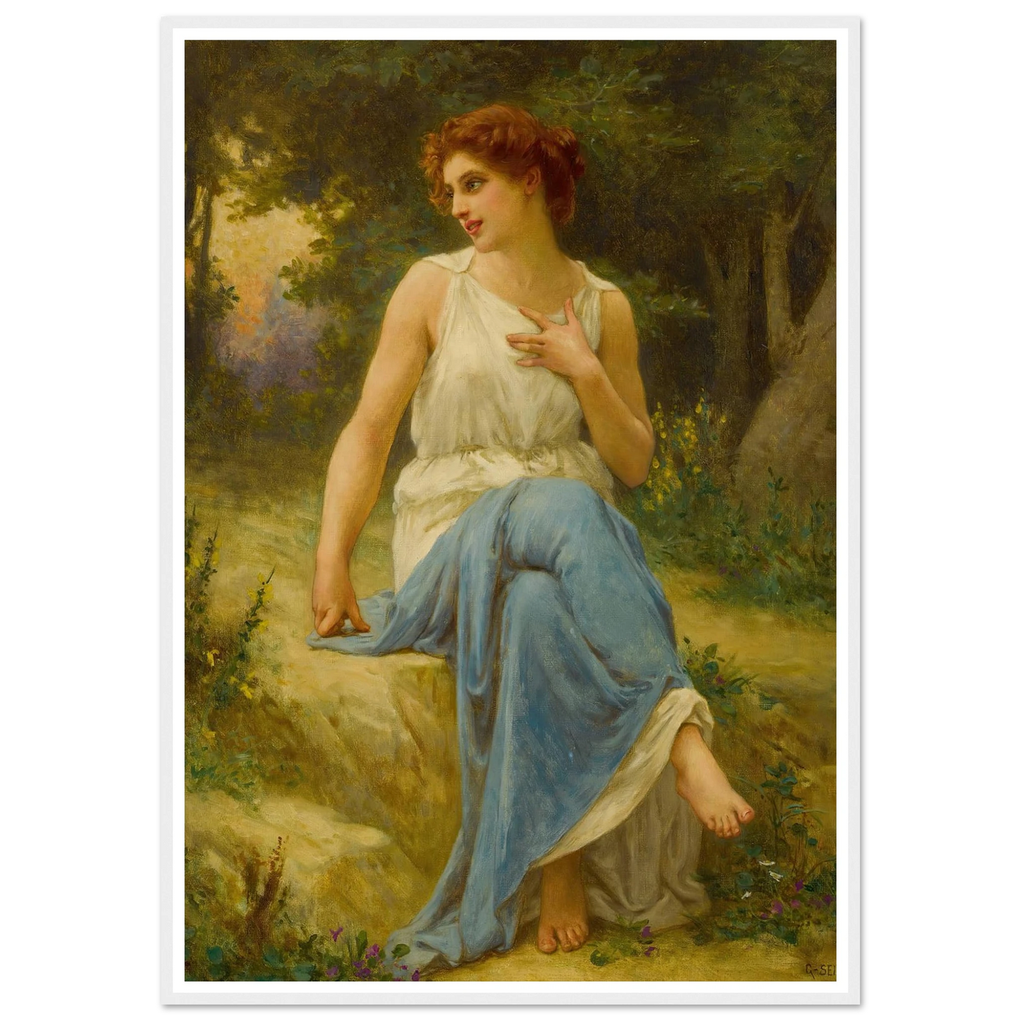 Portrait Of A Seated Woman Art Print | Guillaume Seignac-Quipham Collections