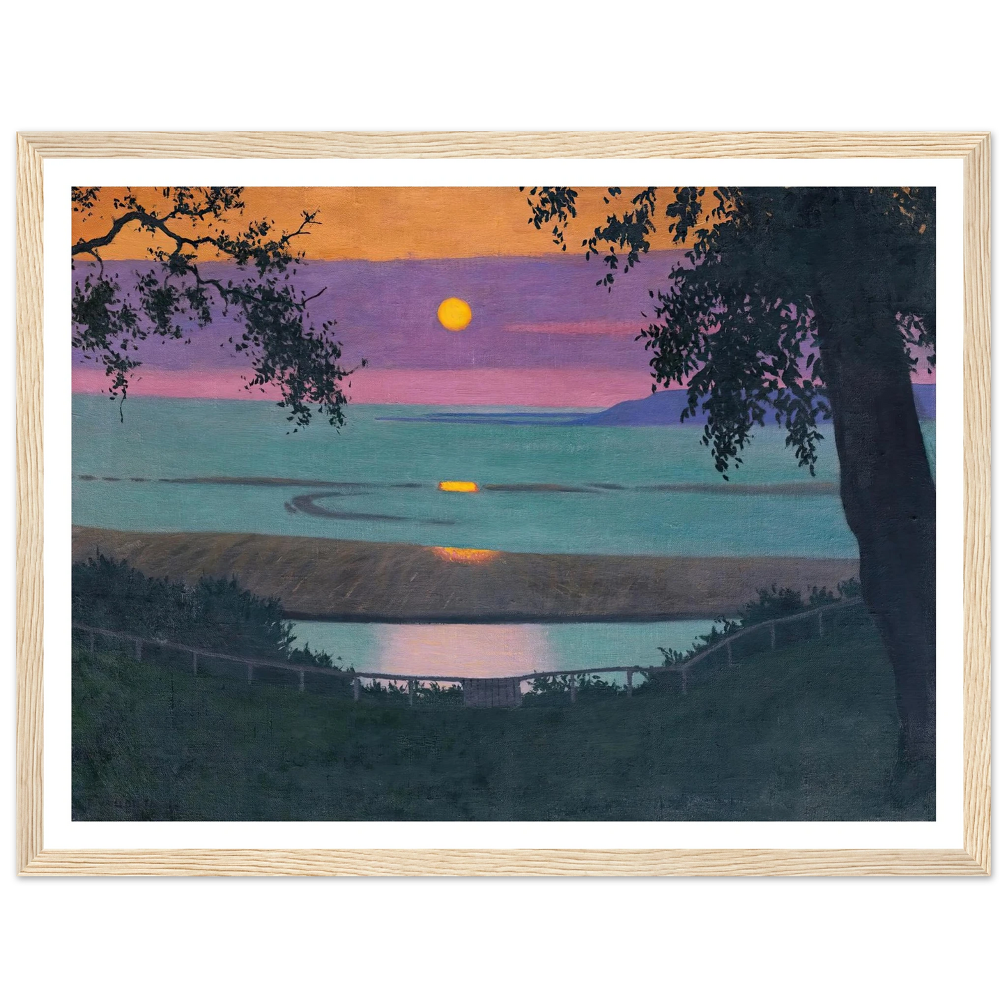 Sunset At Grace, Orange And Violet Sky (1918) Art Print | Felix Vallotton-Quipham Collections