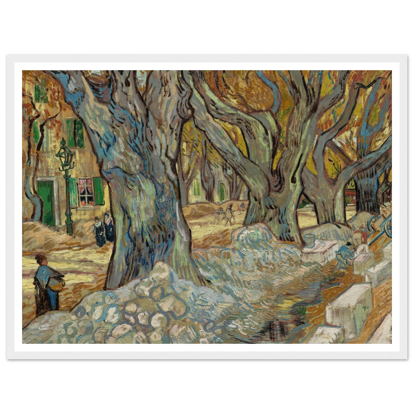 The Large Plane Trees (Road Menders at Saint-Rémy) (1889) Art Print | Vincent van Gogh-Quipham Collections