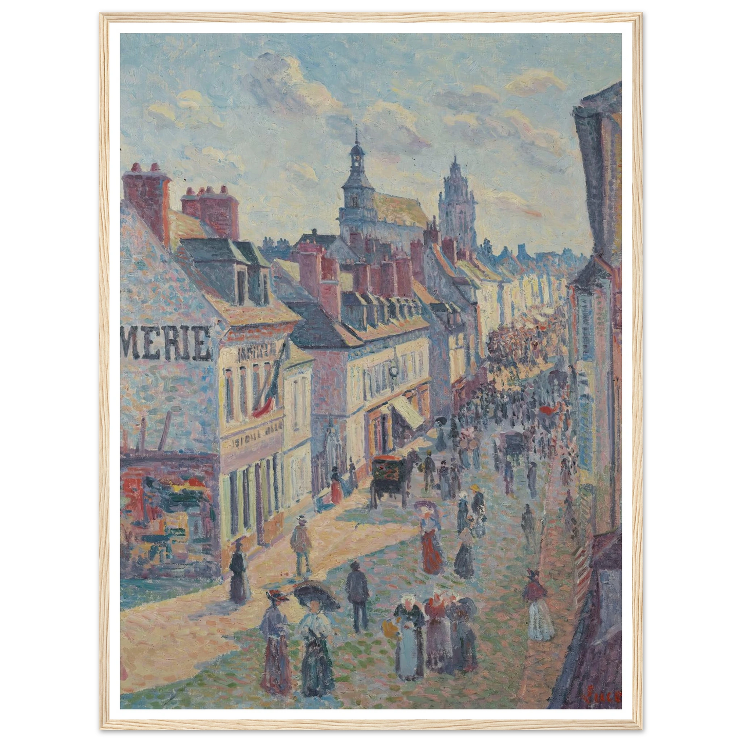 Jour de marché à Gisors (rue Cappeville) (1897) Art Print | Maximilien Luce-Quipham Collections