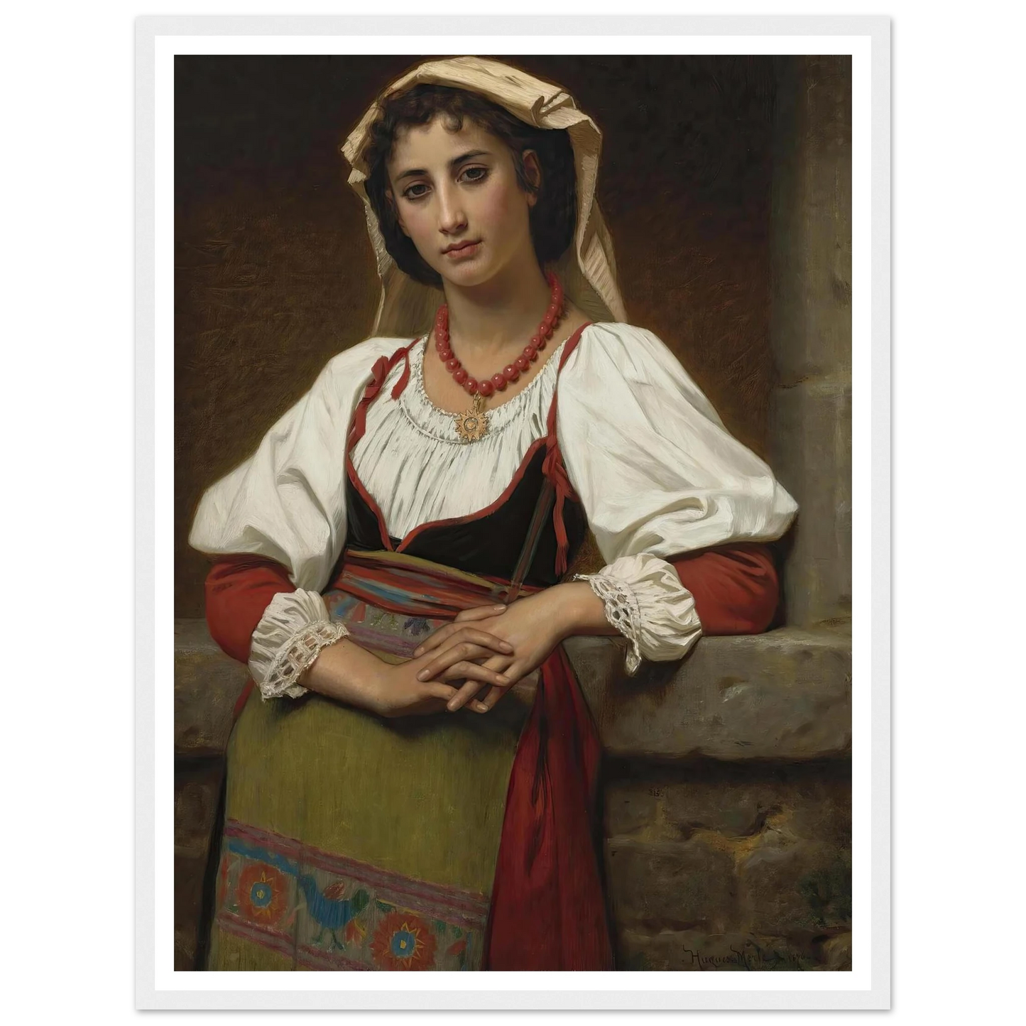The Neapolitan Girl (1876) Art Print | Hugues Merle-Quipham Collections