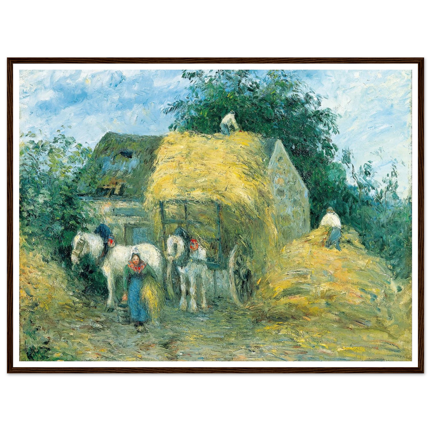 The Hay Cart, Montfoucault (1879) Art Print | Camille Pissarro-Quipham Collections