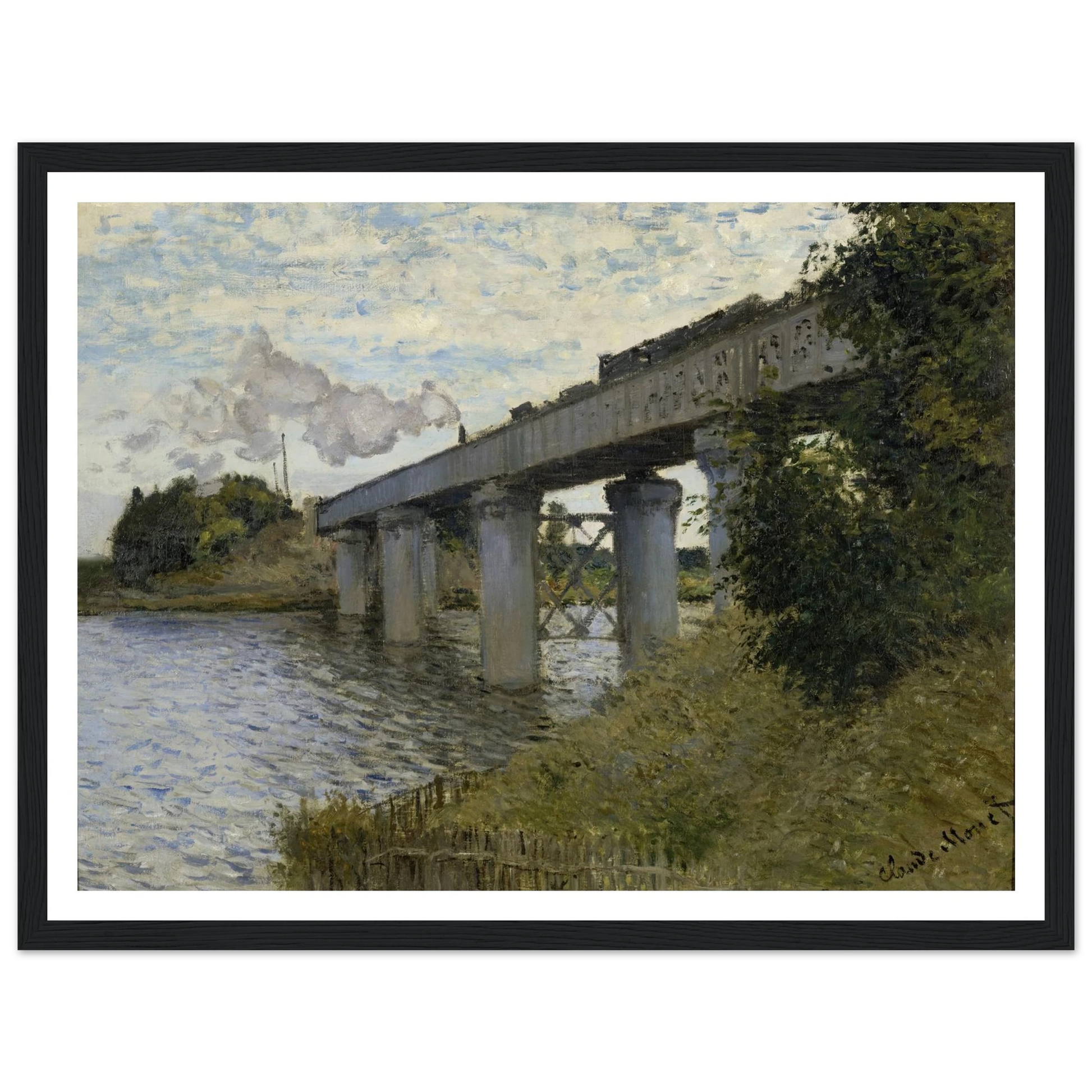 The Railroad bridge in Argenteuil (1873 - 1874) Art Print | Claude Monet-Quipham Collections