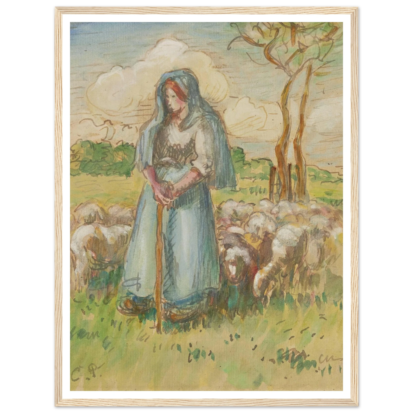 La Bergère Art Print | Camille Pissarro-Quipham Collections
