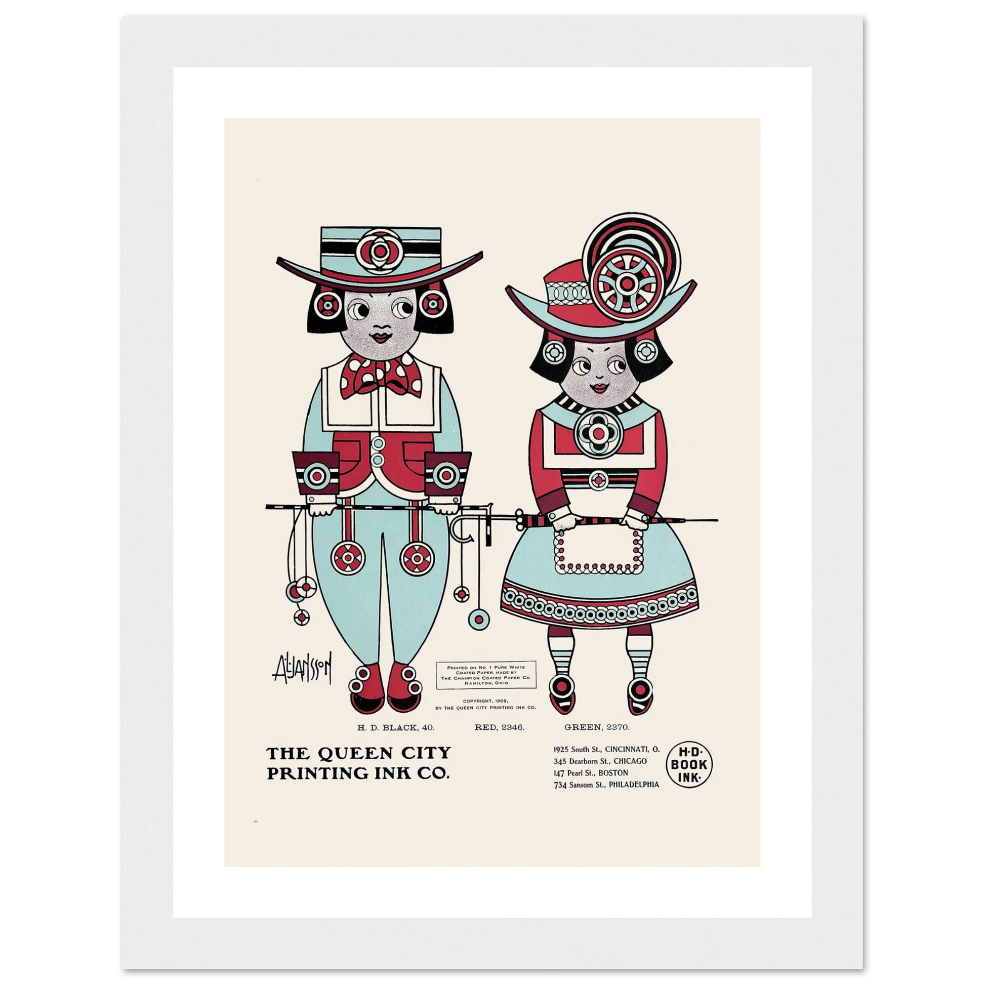 Queen City Ink, Ad. 04 (1890-1913) Art Print | Augustus Jansson-Quipham Collections