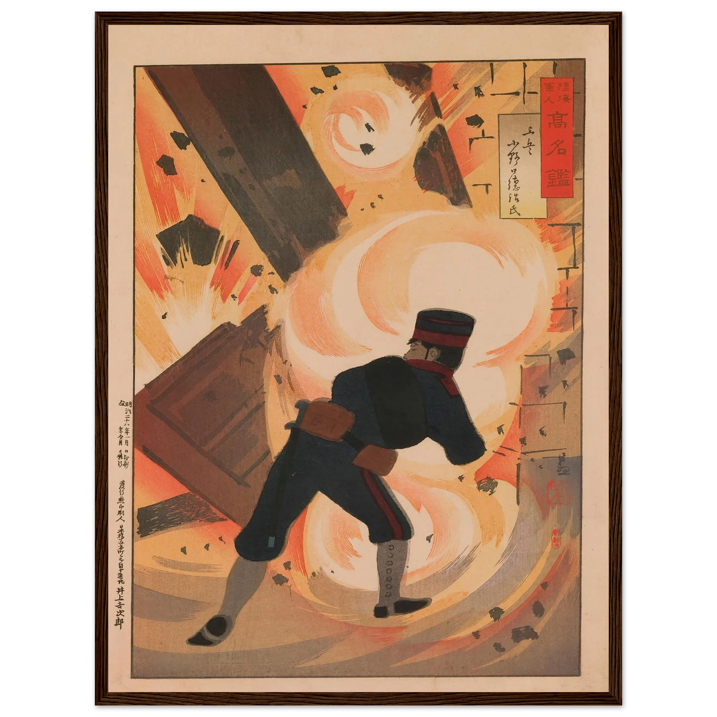 Engineer Lieutenant Onoguchi Tokuji, from the Series ‘Mirror of Famous Army and Navy Men’ (1895) Art Print | Kobayashi Kiyochika-Quipham Collections