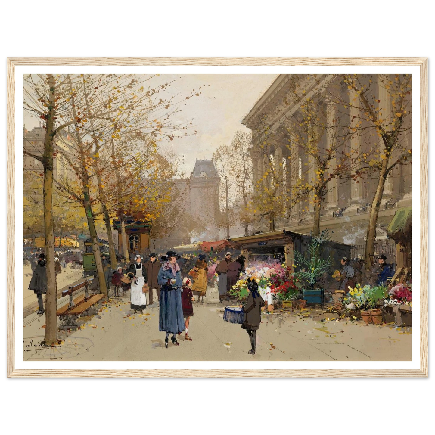 Flower Market, La Madeleine Art Print | Eugene Galien Laloue-Quipham Collections