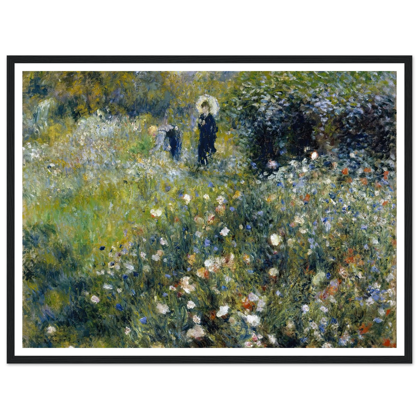 Woman with a Parasol in a Garden (1875) Art Print | Pierre Auguste Renoir-Quipham Collections