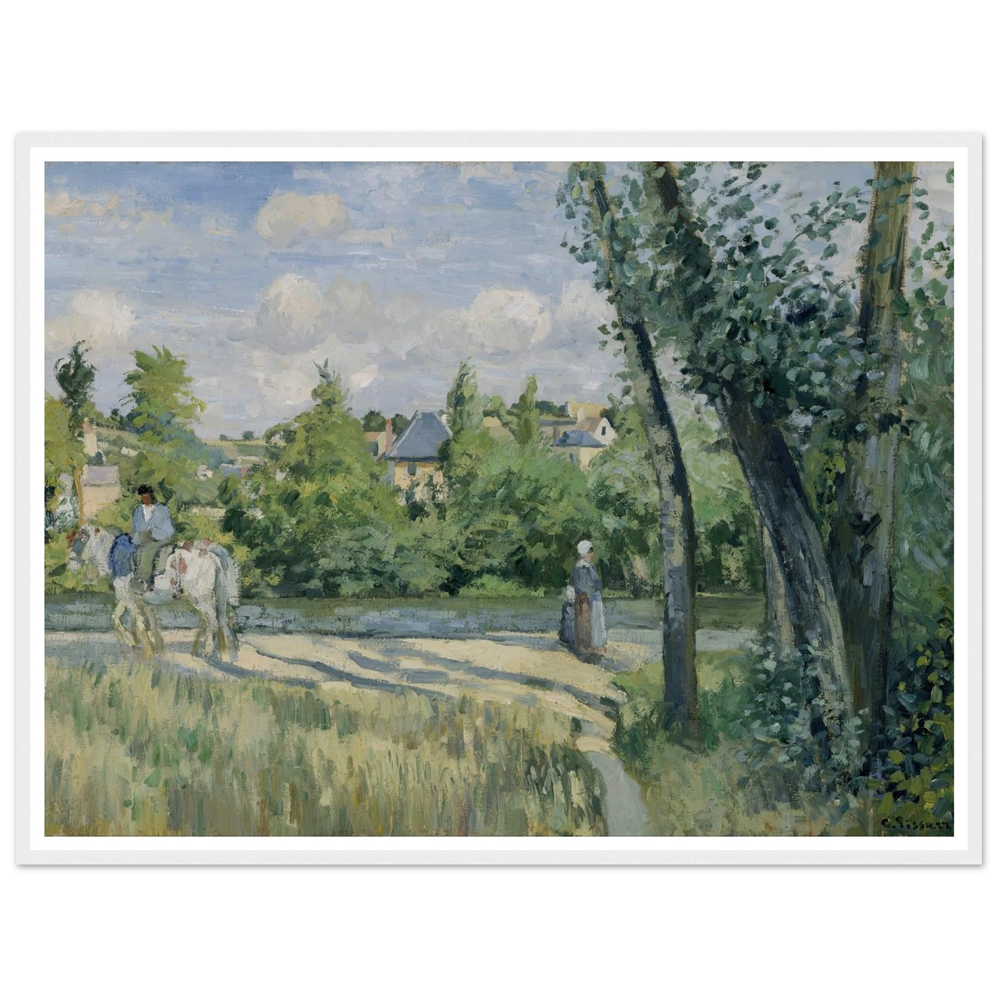 Sunlight on the Road, Pontoise (1874) Art Print | Camille Pissarro-Quipham Collections