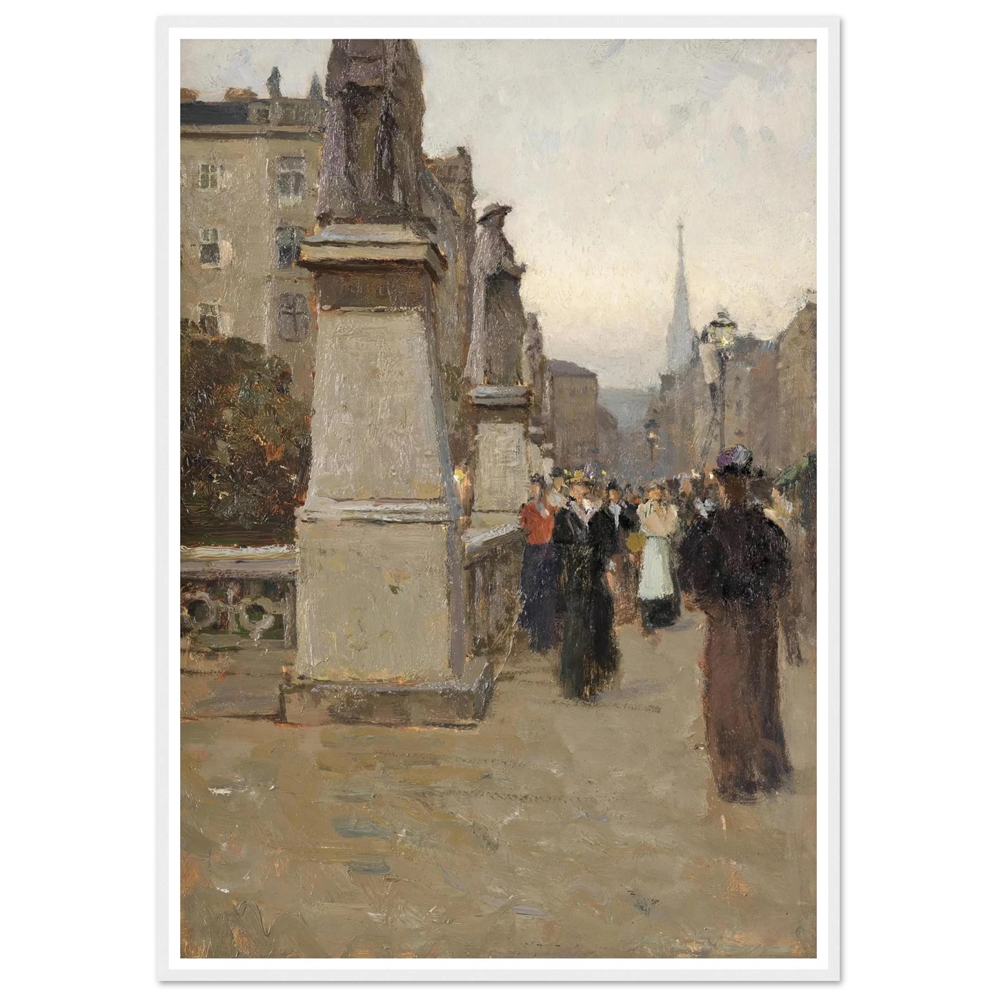 Blick vom rechten Brückenkopf der Elisabethbrücke gegen die Kärntnerstrasse (1895) Art Print | Carl Moll-Quipham Collections