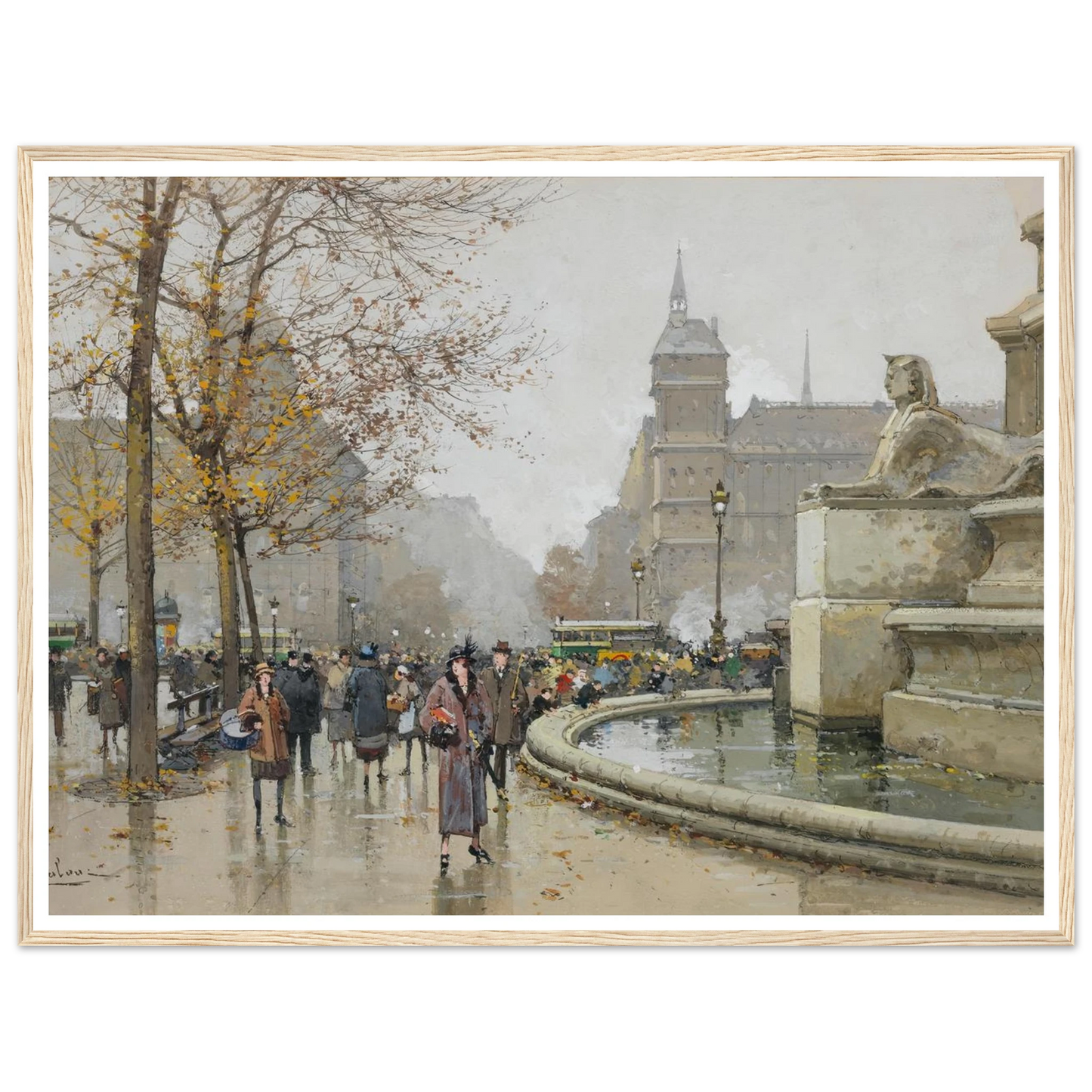 La fontaine du Palmier, place du Châtelet Art Print | Eugene Galien Laloue-Quipham Collections