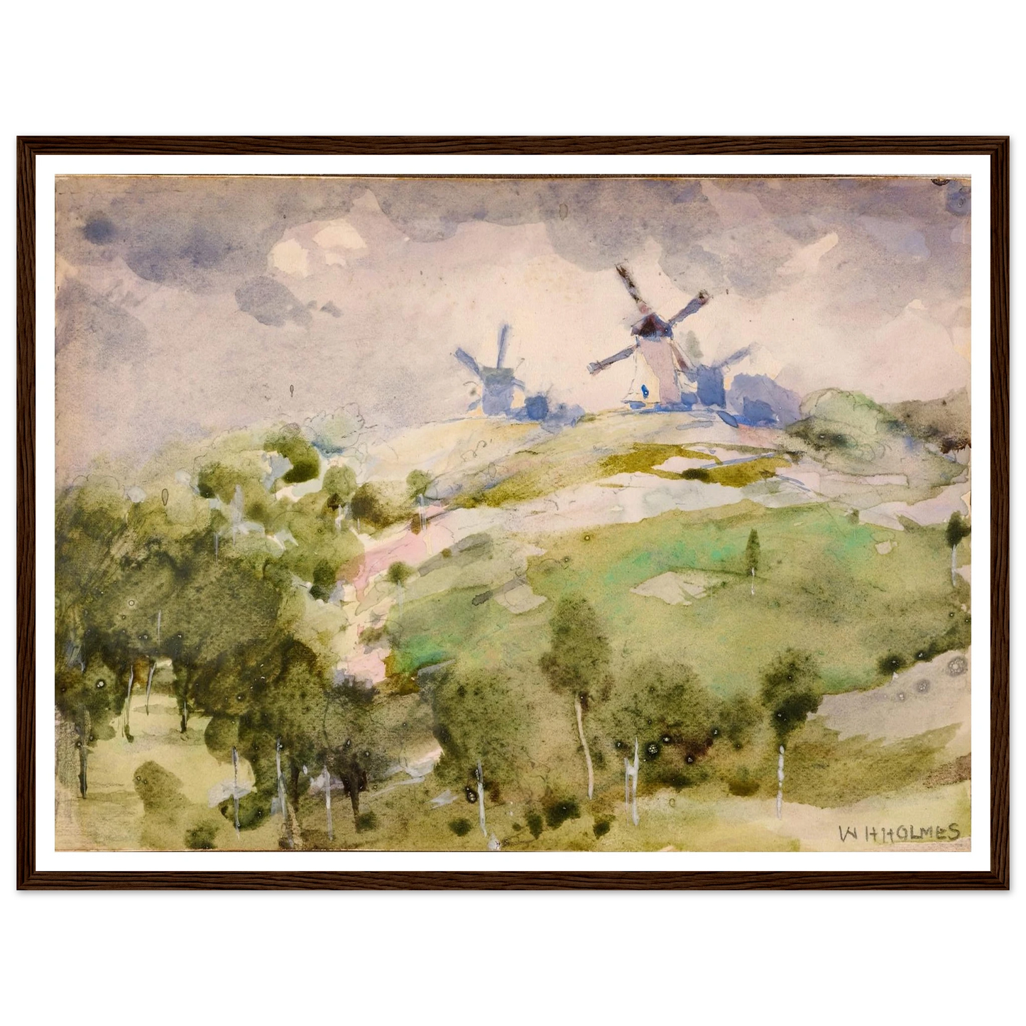 Windmills Art Print | William Henry Holmes-Quipham Collections