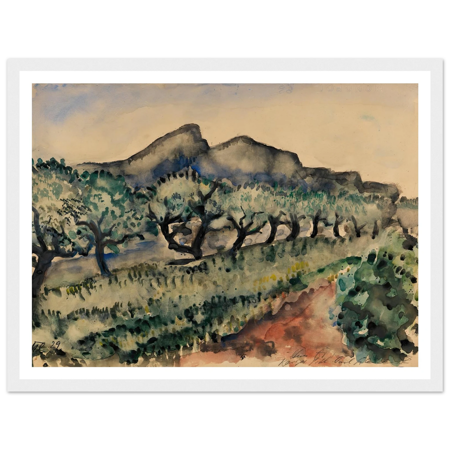 Garten in der Nähe Cassis (1929) Art Print | Paul Kleinschmidt-Quipham Collections