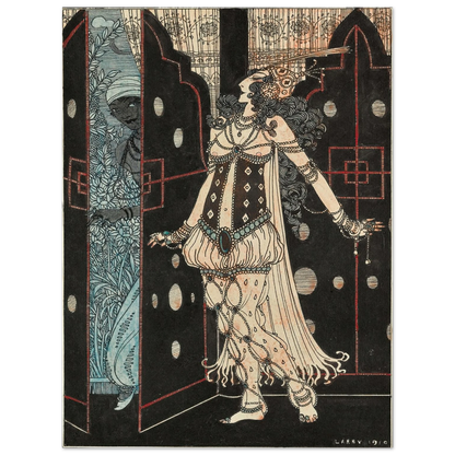 Ida Rubinstein and Vaslav Nijinsky in Scheherazade (1910) Art Print | George Barbier-Quipham Collections