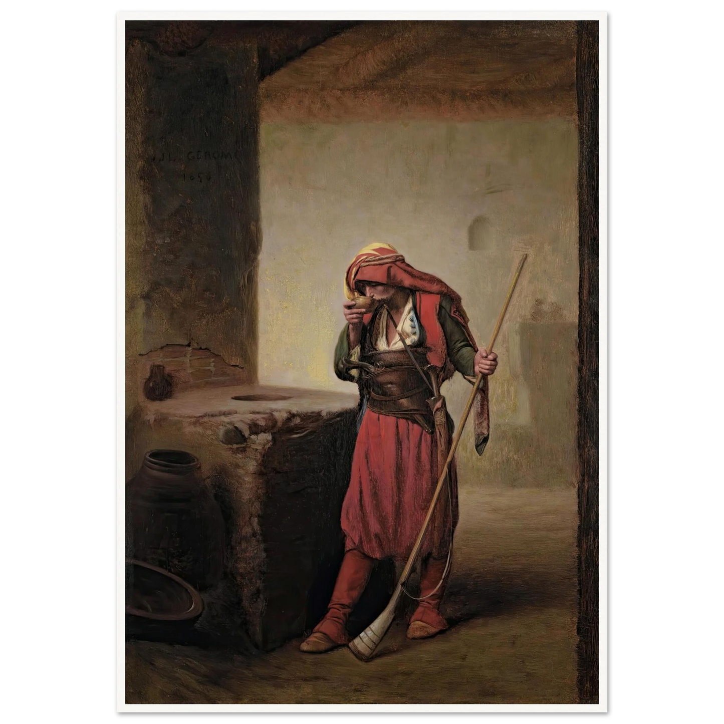 Arnaut Drinking (1856) Art Print | Jean Leon Gerome-Quipham Collections