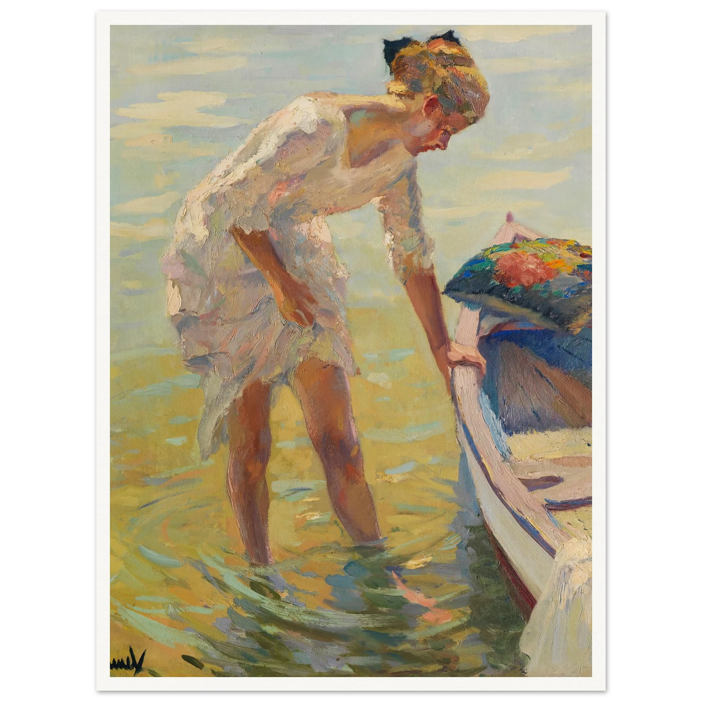 On the shore (1920) Art Print | Edward Cucue-Quipham Collections