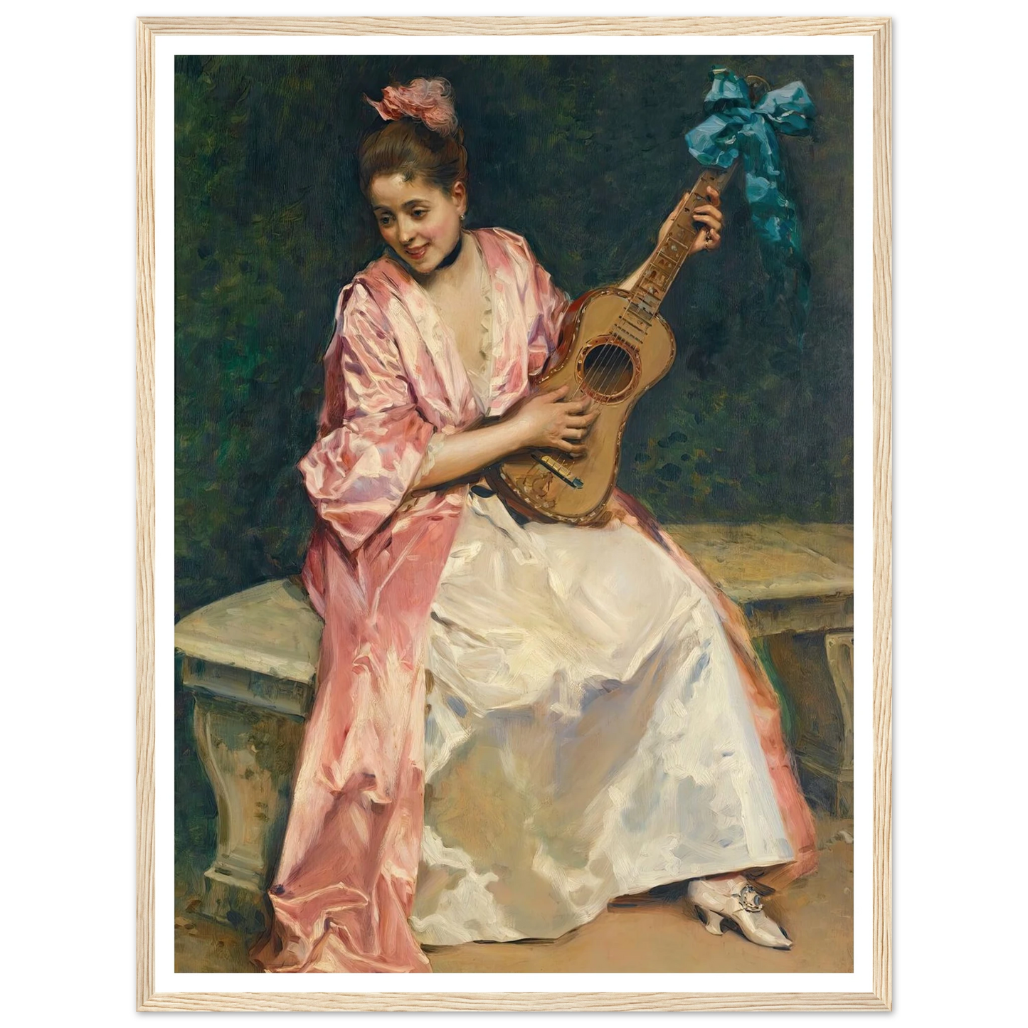 Aline with guitar Art Print | Raimundo de Madrazo y Garreta-Quipham Collections