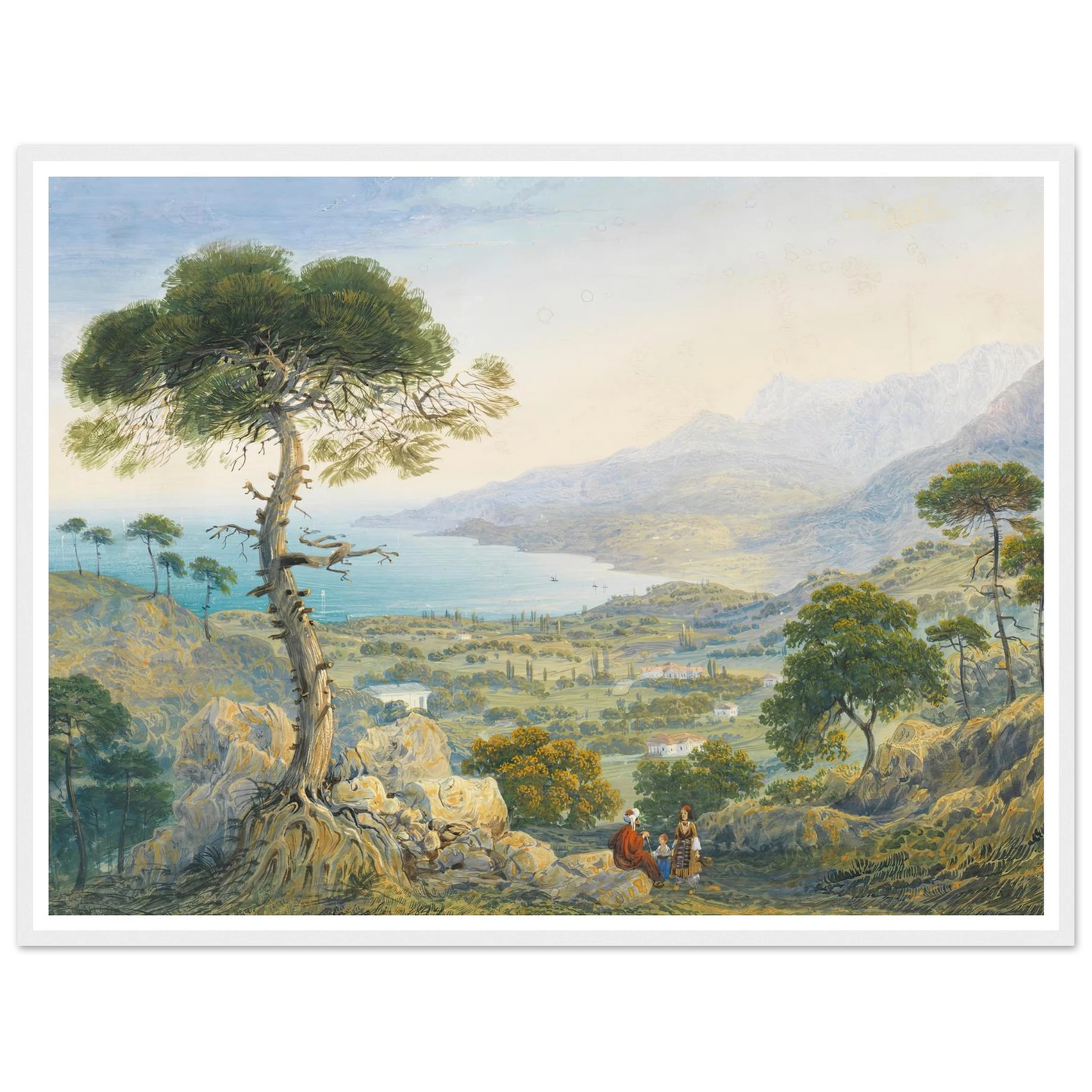 Krimlandschaft mit Meeresbucht (1844) Art Print | Carlo Bossoli-Quipham Collections