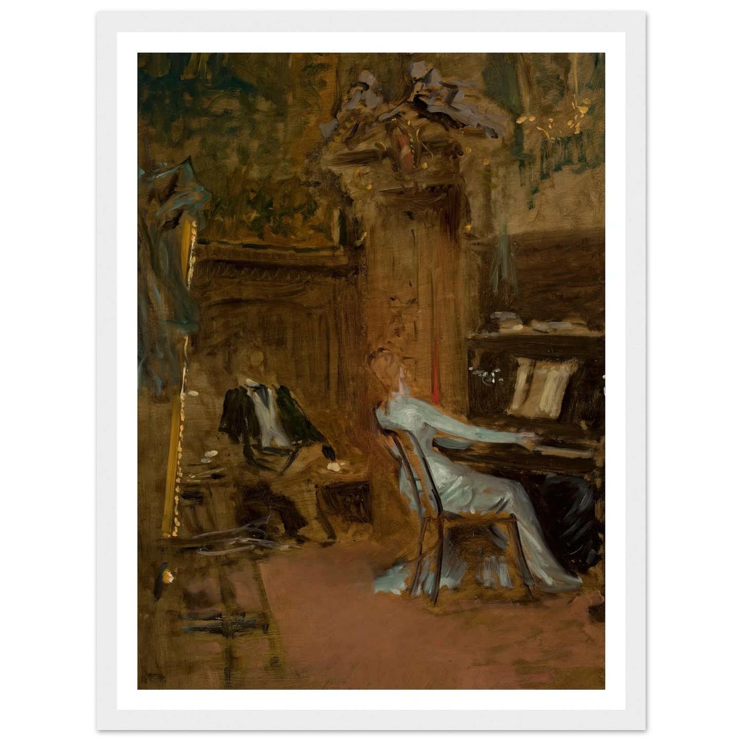Concert in the living-room, sketch Art Print | Wladyslaw Czachorski-Quipham Collections
