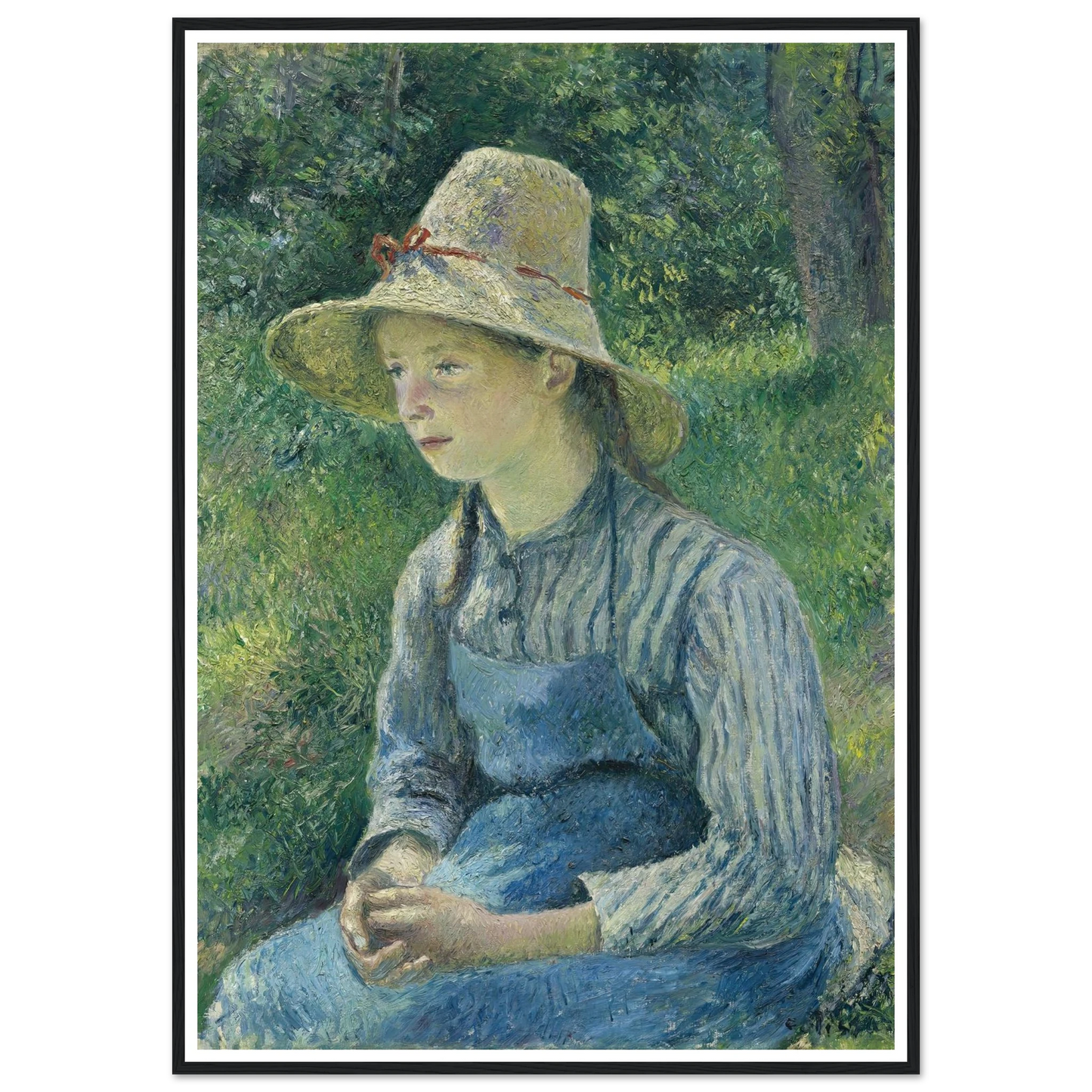 Peasant Girl with a Straw Hat (1881) Art Print | Camille Pissarro-Quipham Collections