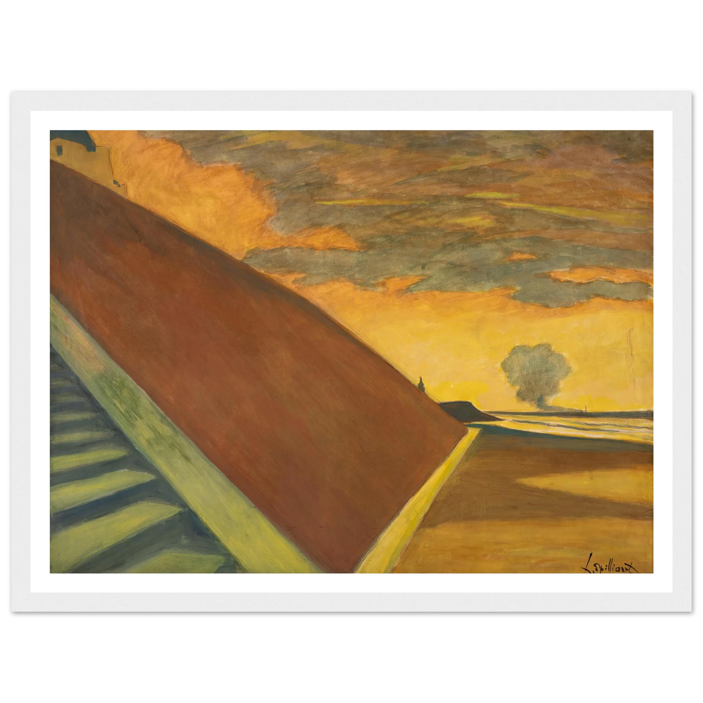 L’escalier, crépuscule jaune (1922) Art Print | Leon Spilliaert-Quipham Collections