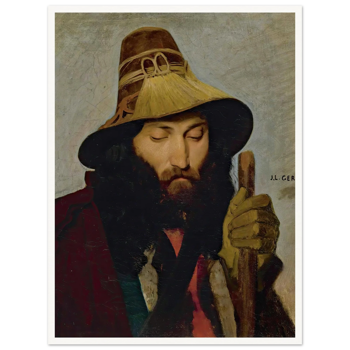 Portrait Of An Italian Man Art Print | Jean Leon Gerome-Quipham Collections