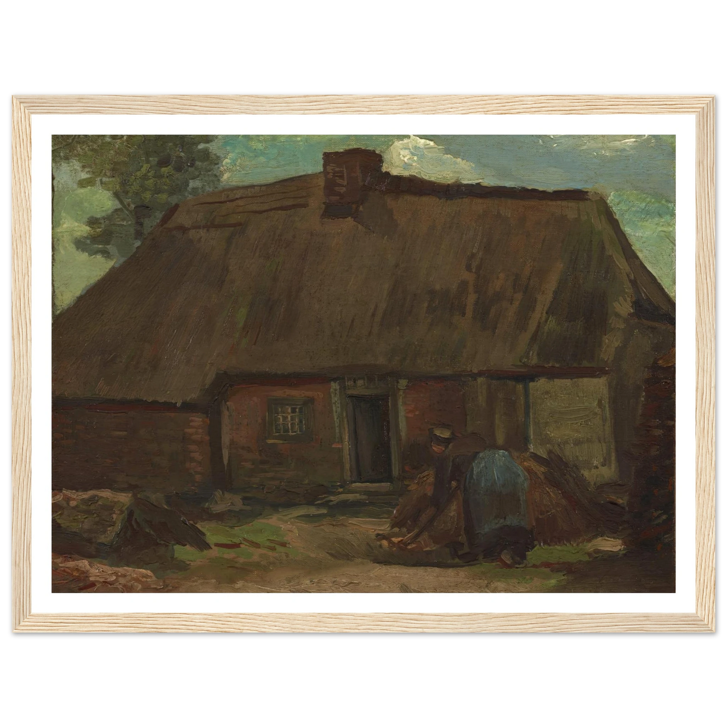 Cottage with Peasant Woman Digging (1885) Art Print | Vincent van Gogh-Quipham Collections
