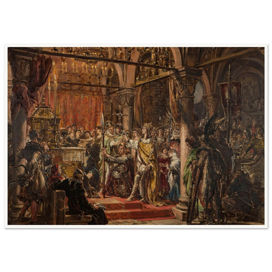 Coronation of the First King, 1001 AD, from the series “History of Civilization in Poland” (1889) Art Print | Jan Matejko-Quipham Collections