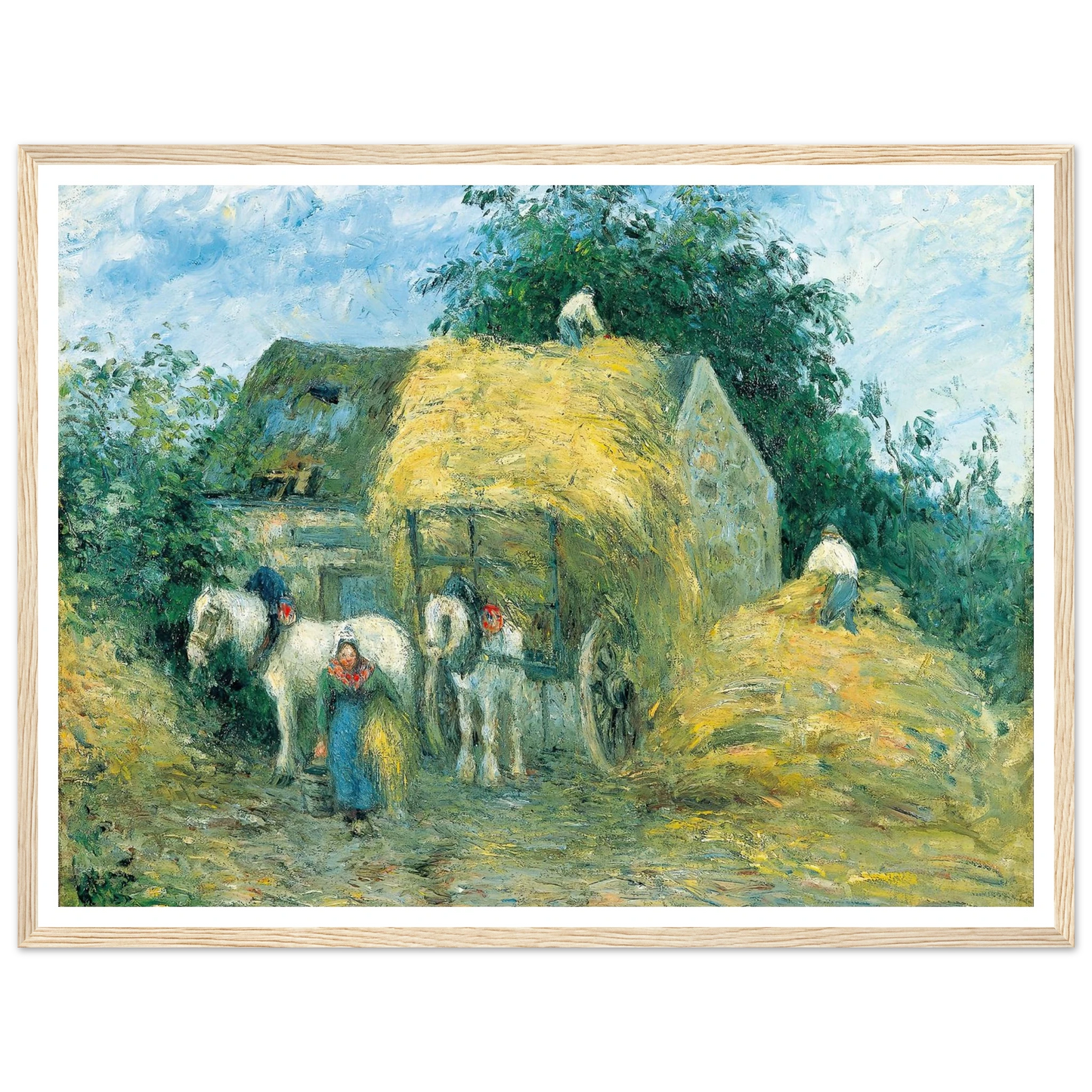 The Hay Cart, Montfoucault (1879) Art Print | Camille Pissarro-Quipham Collections