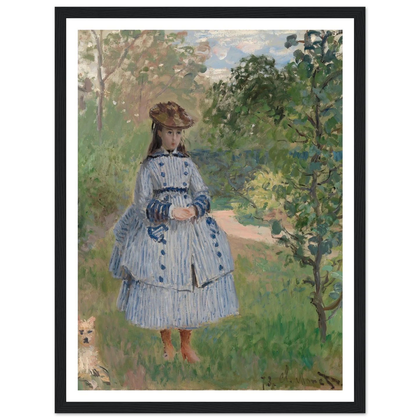 Girl with Dog (1873) Art Print | Claude Monet-Quipham Collections