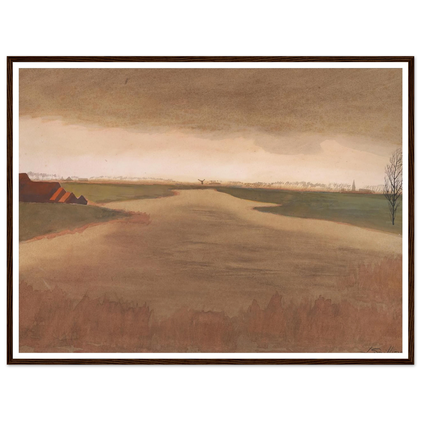 Landschap – Keignaertkreek te Zandvoorde (1931) Art Print | Leon Spilliaert-Quipham Collections