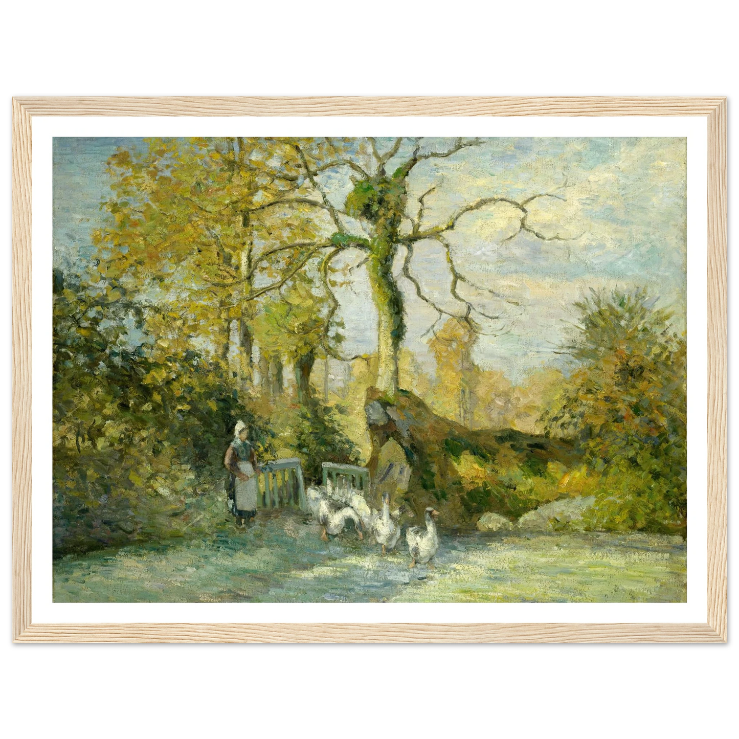 The Goose Girl at Montfoucault (White Frost) (1875) Art Print | Camille Pissarro-Quipham Collections