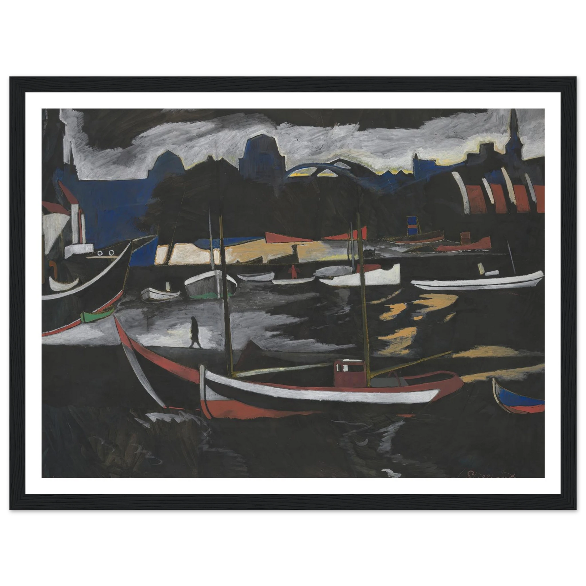 Handelsdokken te Oostende (1924) Art Print | Leon Spilliaert-Quipham Collections