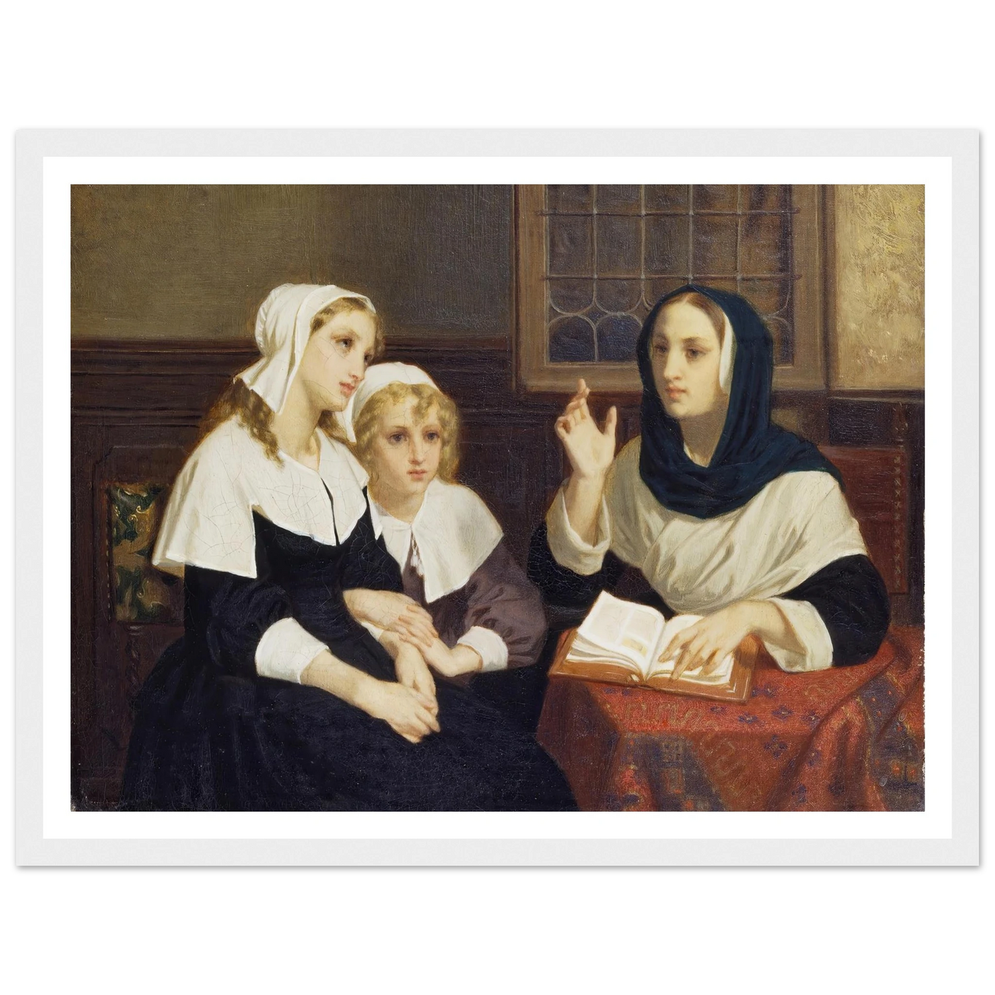 Reading the Bible (c. 1859) Art Print | Hugues Merle-Quipham Collections