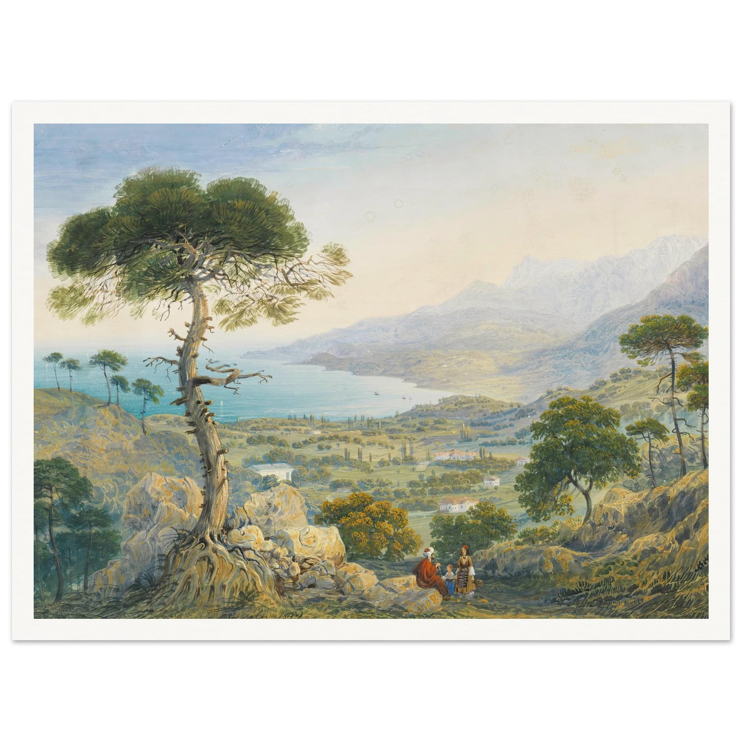 Krimlandschaft mit Meeresbucht (1844) Art Print | Carlo Bossoli-Quipham Collections