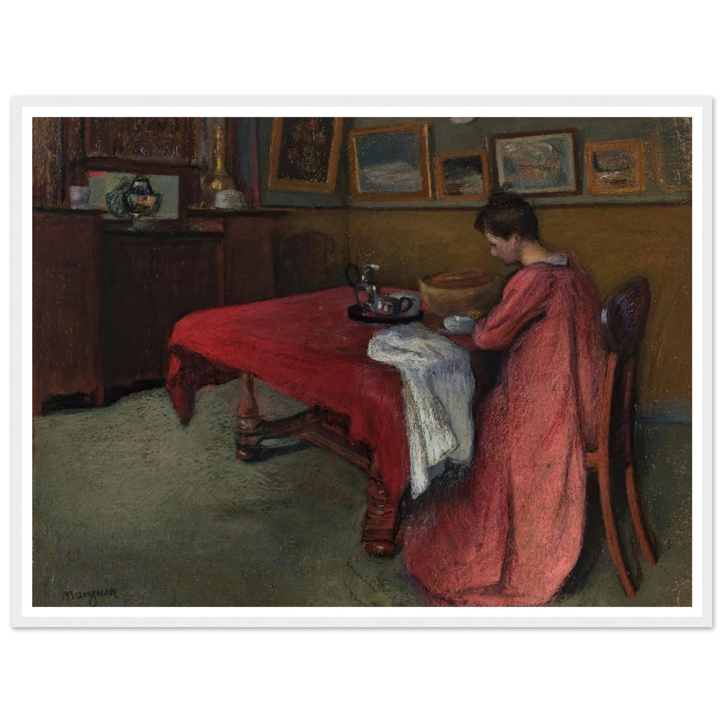La robe de chambre rouge (1902) Art Print | Henri Manguin-Quipham Collections