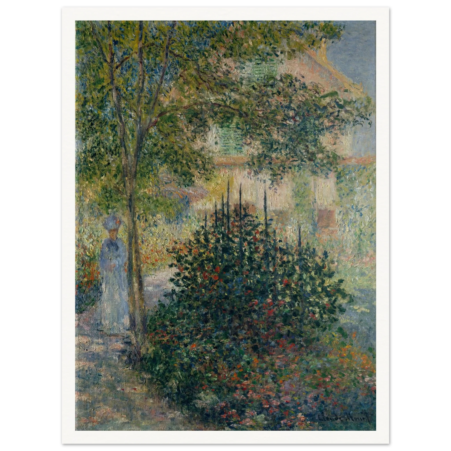 Camille Monet (1847–1879) in the Garden at Argenteuil (1876) Art Print | Claude Monet-Quipham Collections