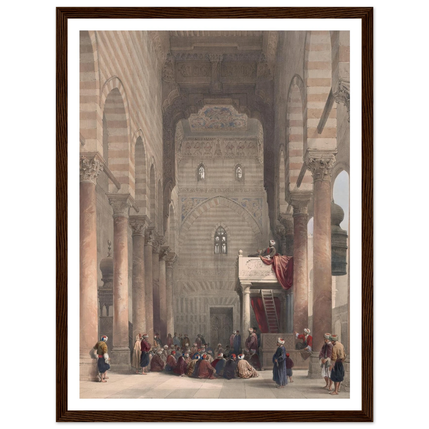 Interior of the mosque of the Metwalys [Metwalis]. (1846-1849) Art Print | David Roberts-Quipham Collections