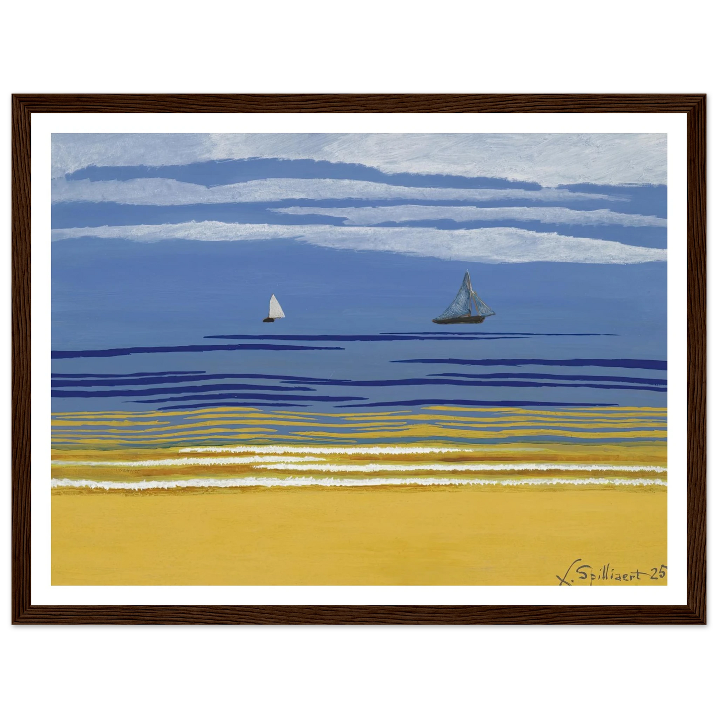 Marine avec bateaux à voiles (1925) Art Print | Leon Spilliaert-Quipham Collections