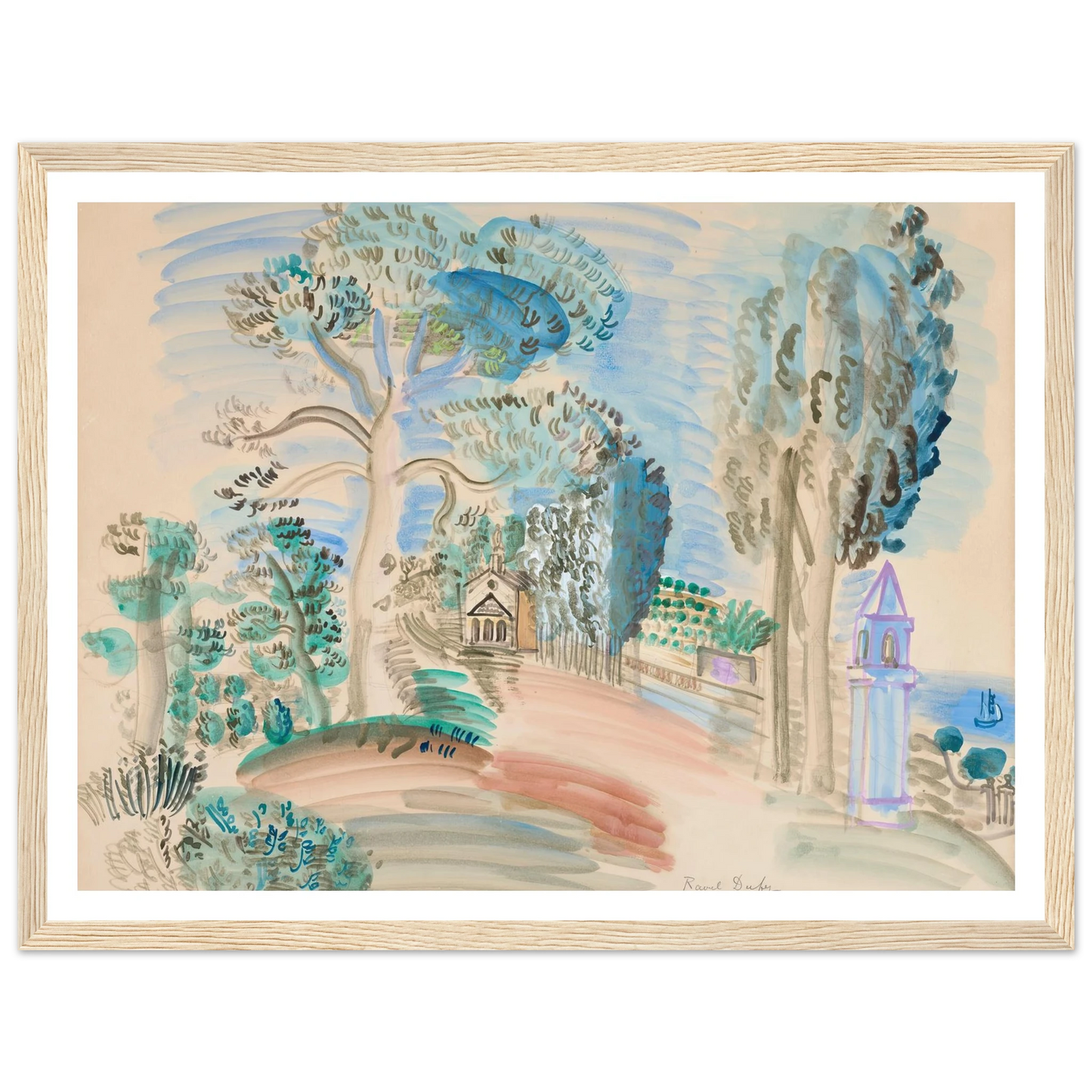 La Chapelle à Golfe Juan (circa 1923) Art Print | Raoul Dufy-Quipham Collections