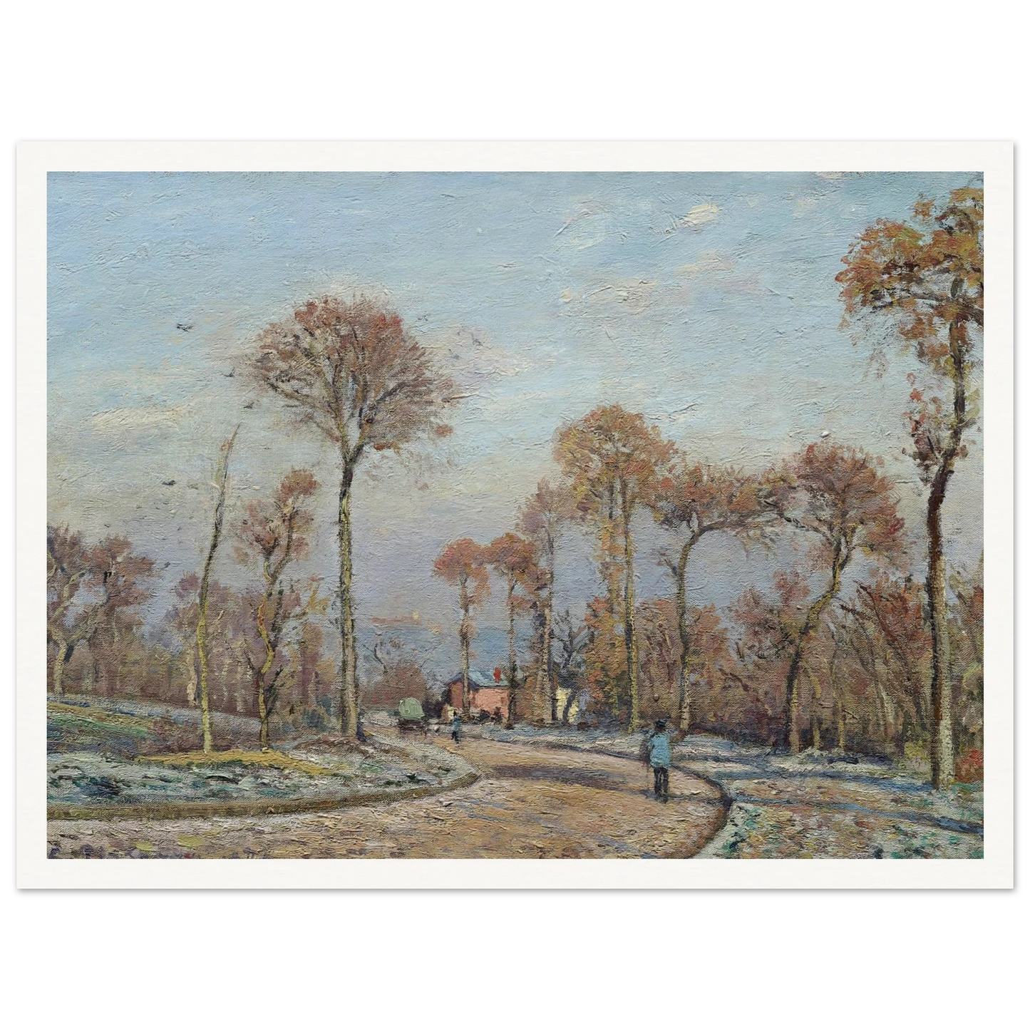 The Road to Versailles, Louveciennes,Morning Frost (1871) Art Print | Camille Pissarro-Quipham Collections