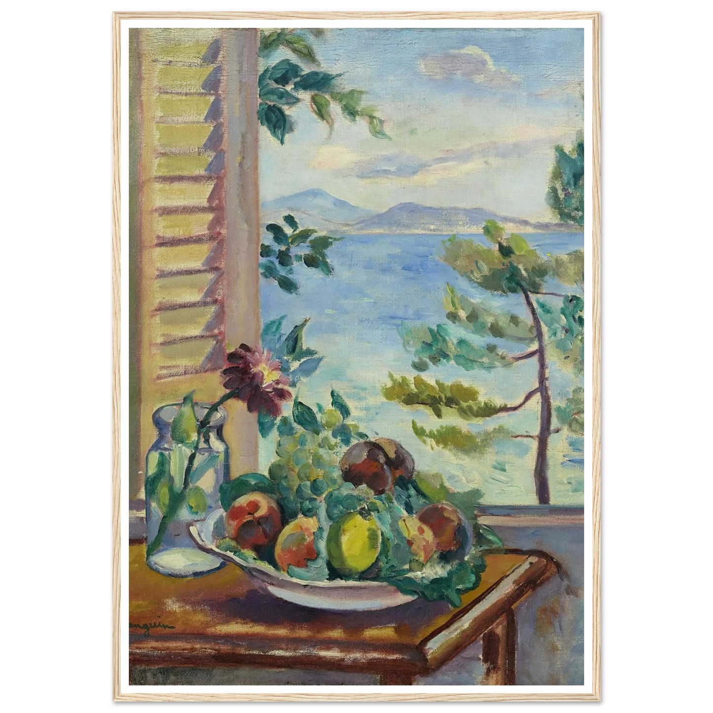 Pêches et raisins à la fenêtre (1920) Art Print | Henri Manguin-Quipham Collections