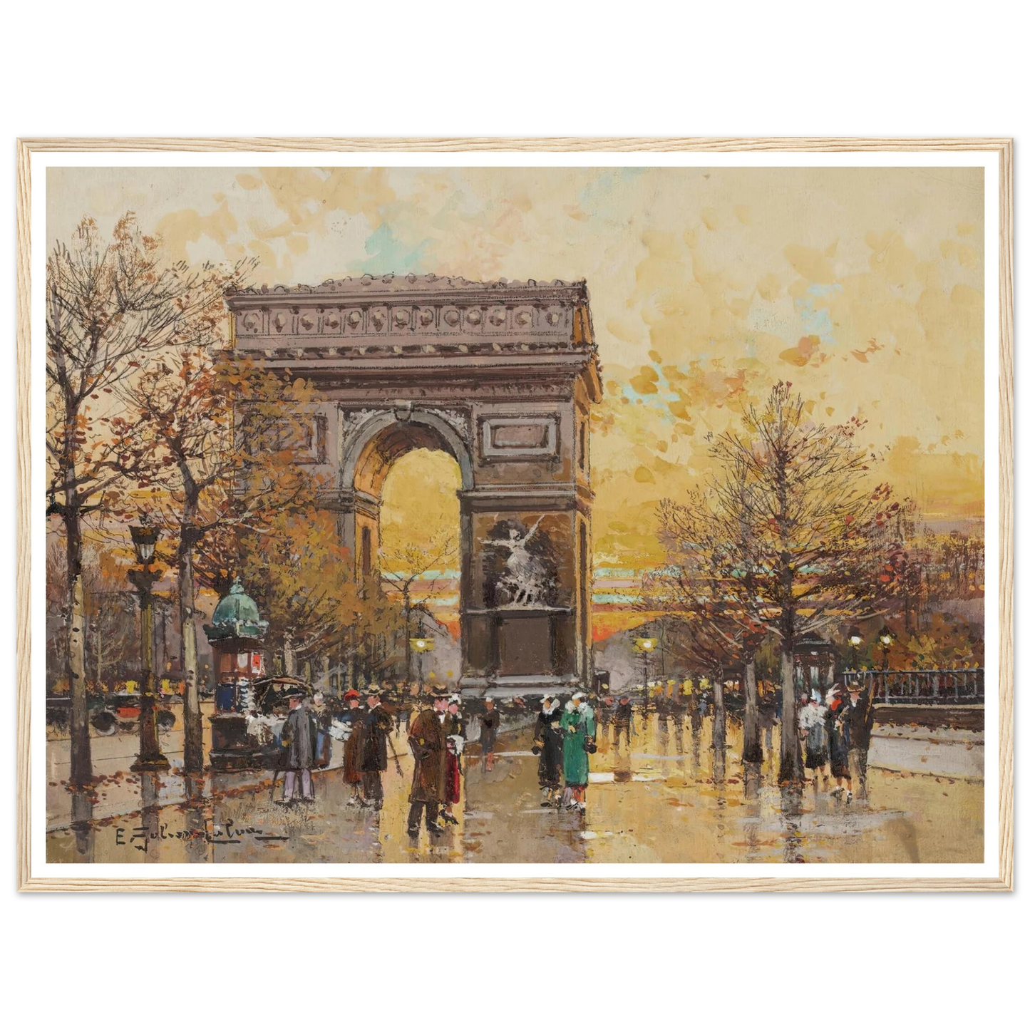 Arc de Triomphe in the Fall Art Print | Eugene Galien Laloue-Quipham Collections