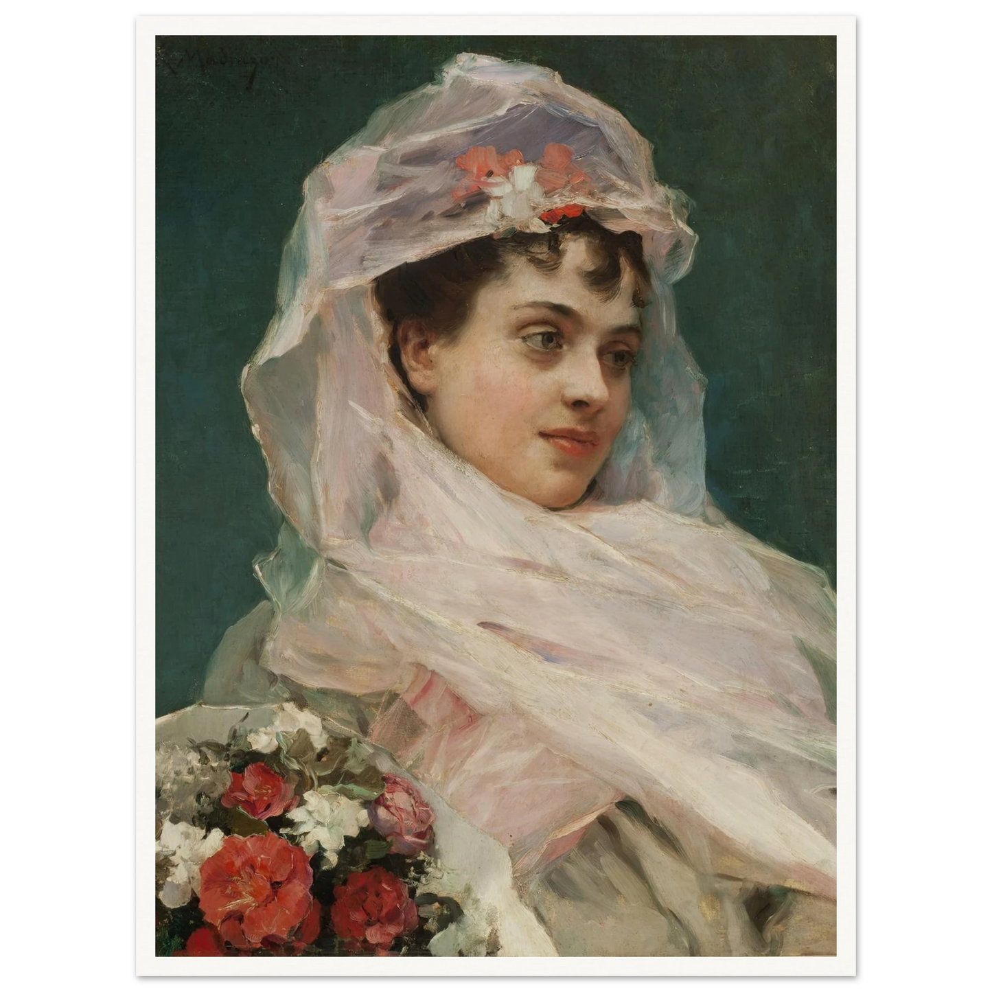 Aline Masson con tocado de gasa. (1880) Art Print | Raimundo de Madrazo y Garreta-Quipham Collections